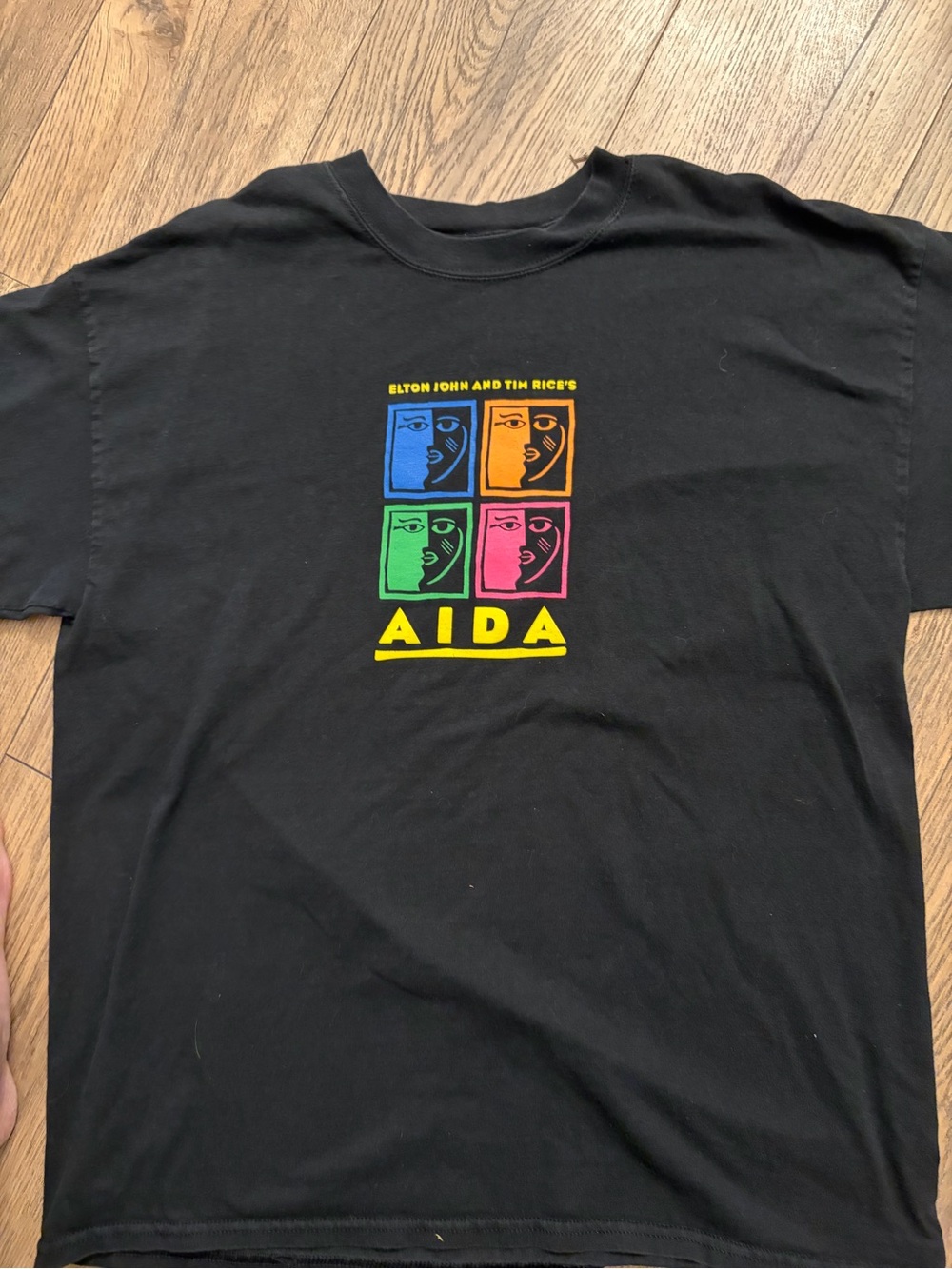 Elton John & Tim Rice AIDA Musical T‑Shirt XL Black Vintage Broadway Graphic Tee